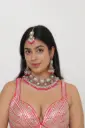 Kundan Necklace Set with Magenta Beads  