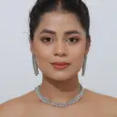 American Diamond Silver Necklace Set