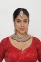 Maroon Beads Semi Bridals Necklace Set