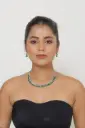 Green American Diamond Necklace Set
