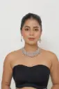 Silver American Diamond Necklace Set