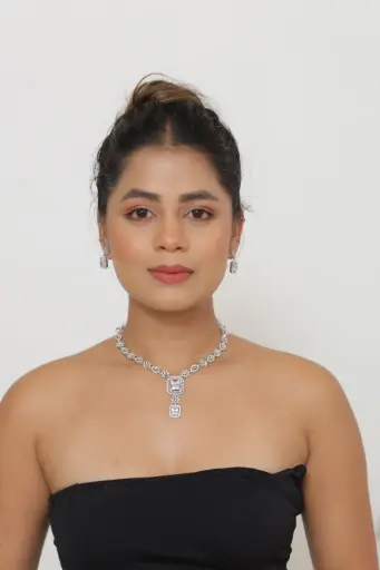 [00020] American Diamond Necklace Set
